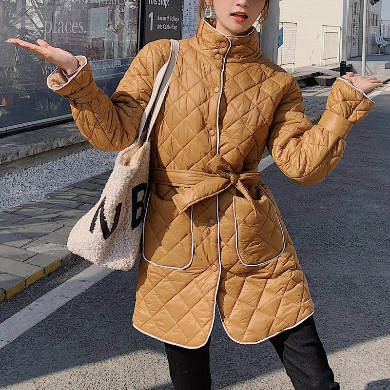 

Повседневное модное женское пальто с капюшоном, длинная облегающая теплая куртка коричневого и черного цвета, пуховая куртка с хлопковой п...