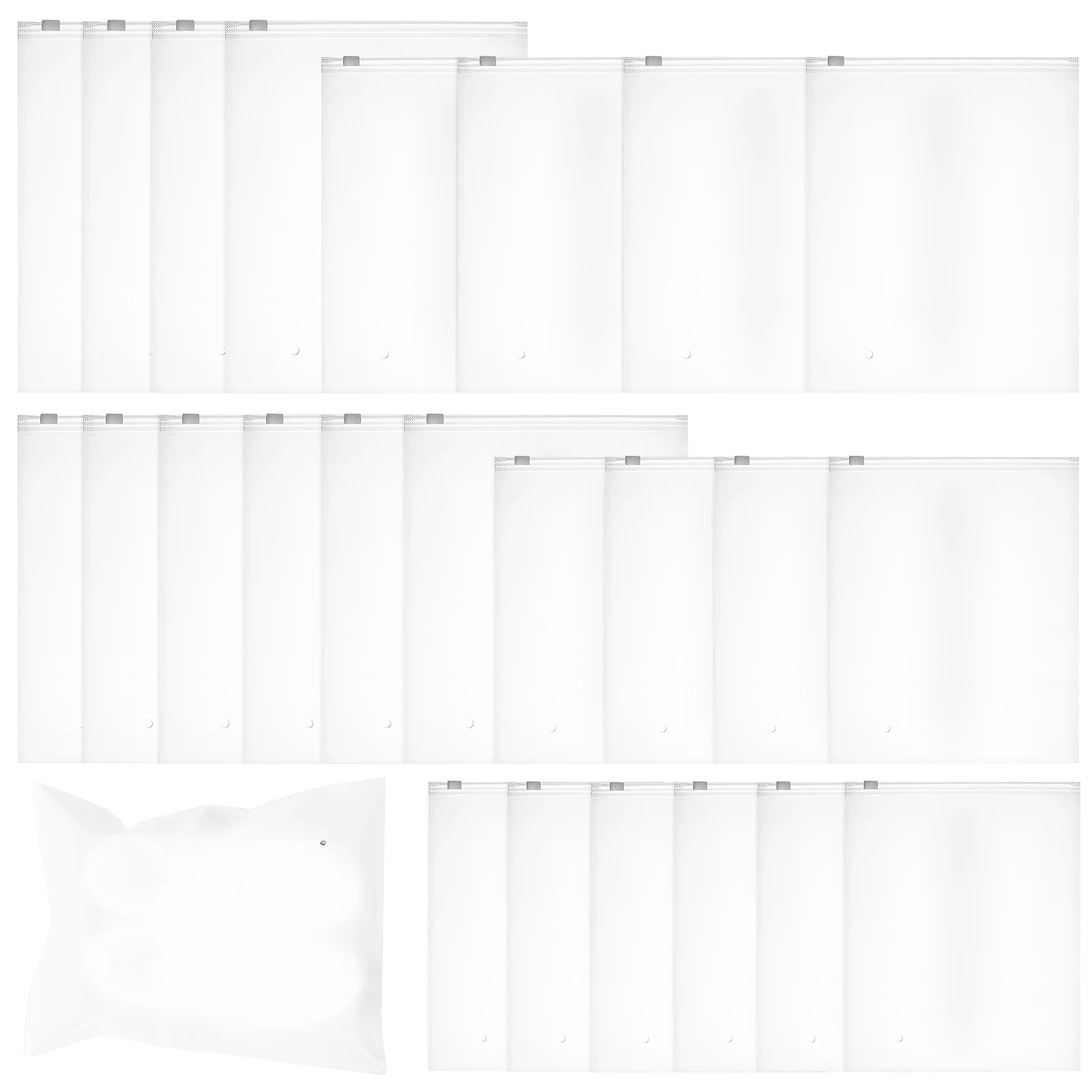 

24 Pcs Self Seal Clothes Bags Travel Storage Frosted Sealed Pouch Clear Packaging