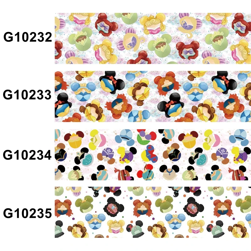 Корсажная лента с рисунком Микки Мауса и фруктов 38 мм |