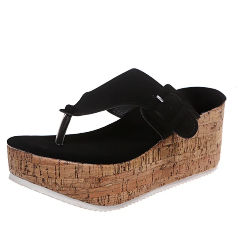 

Women Summer Flip Flops Shoes Female Wedge Platform Sandal 2023 Ladies Thick Bottom Casual Slippers