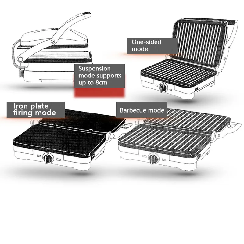 household small steak frying machine indoor smokeless barbecue machine grill pan electric frying pan free global shipping