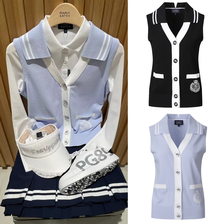 

New Spring/summer golf vest for women lightweight stretch golf knitwear sport fashion cute PG golf apparel Ladies Golf wear top