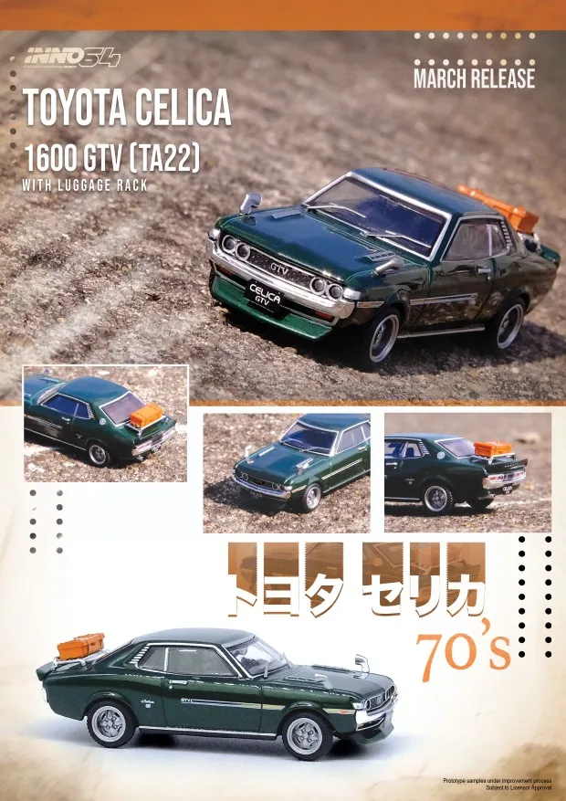 

INNO 1:64 Toyota Celica 1600GT TA22 alloy simulation car model