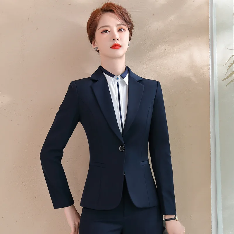 IZICFLY весна осень Стиль черная офисная униформа деловой комплект из двух частей