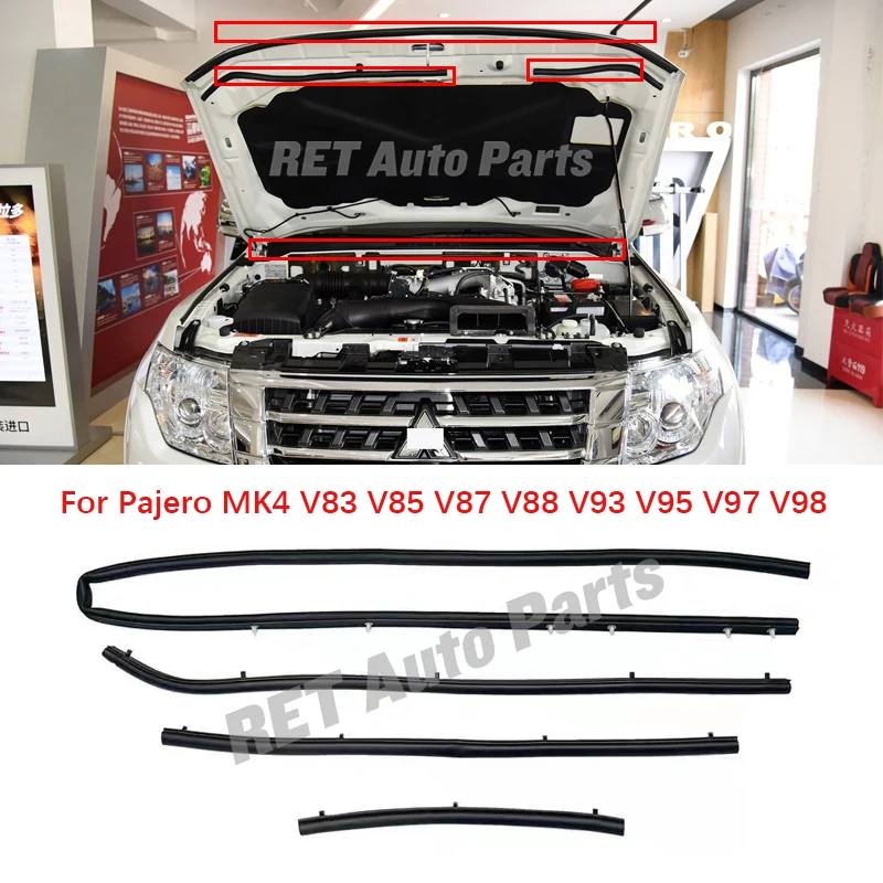 Уплотнитель Капота автомобиля для Mitsubishi Montero Shogun Pajero 4 MK4 V83 V85 V87 V88 V93 V95 V97 V98 2006-2020
