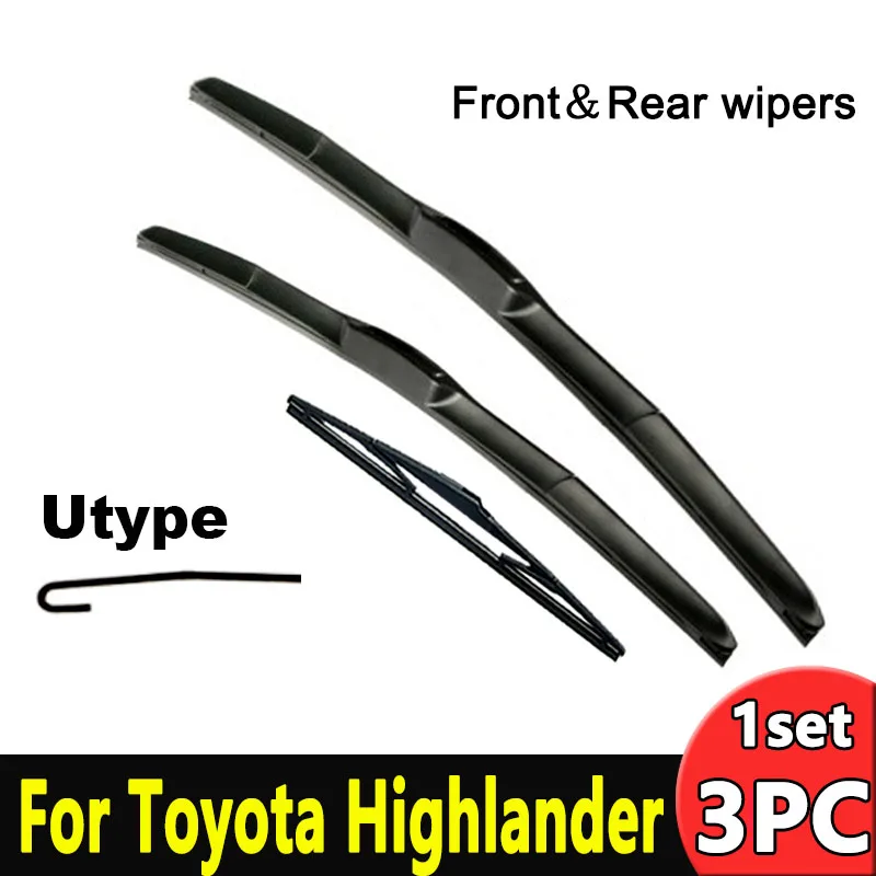 

Wiper Front & Rear Wiper Blades Set For Toyota Highlander Kluger XU40 XU50 2008 - 2019 Windshield Windscreen 26"20"12"