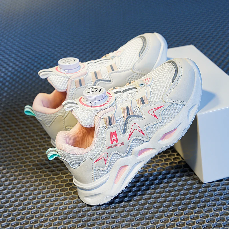 

Children Shoes Boys Youth Breathable Button Double Mesh Kids Sneakers Autumn Soft Casual Girls Footwear Skin-Friendly Zapatillas