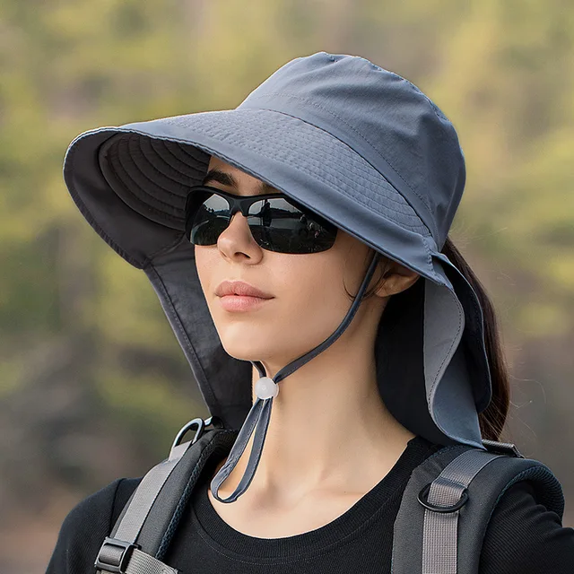 Women Wide Large Brim Shawl Sun Hat 