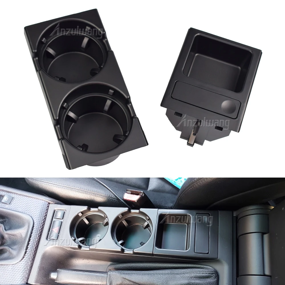 

Car Center Console Water Cup Holder Beverage Bottle Holder Coin Tray For Bmw 3 Series E46 318I 320I 98-06 51168217953 Black