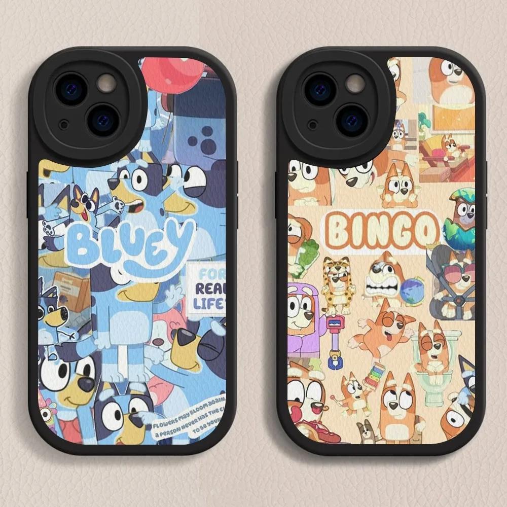 

B-Bluey Phone Case Hard Leather For iPhone 14 13 12 Mini 11 14 Pro Max Xs X Xr 7 8 Plus Fundas