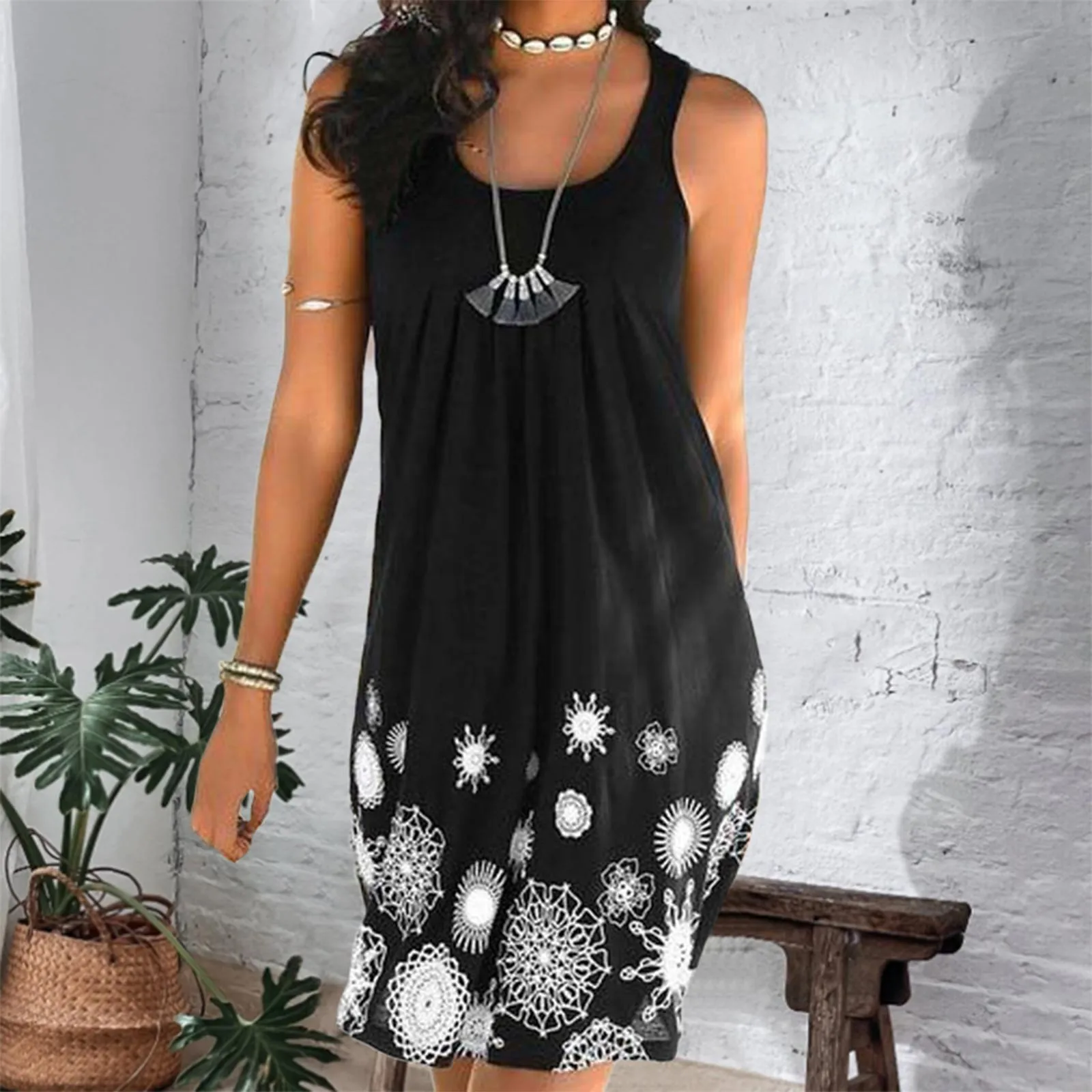 

Платье пляжное градиентное без рукавов, пикантное Модное С 3D-принтом, гавайская винтажная пляжная одежда на бретельках для девушек