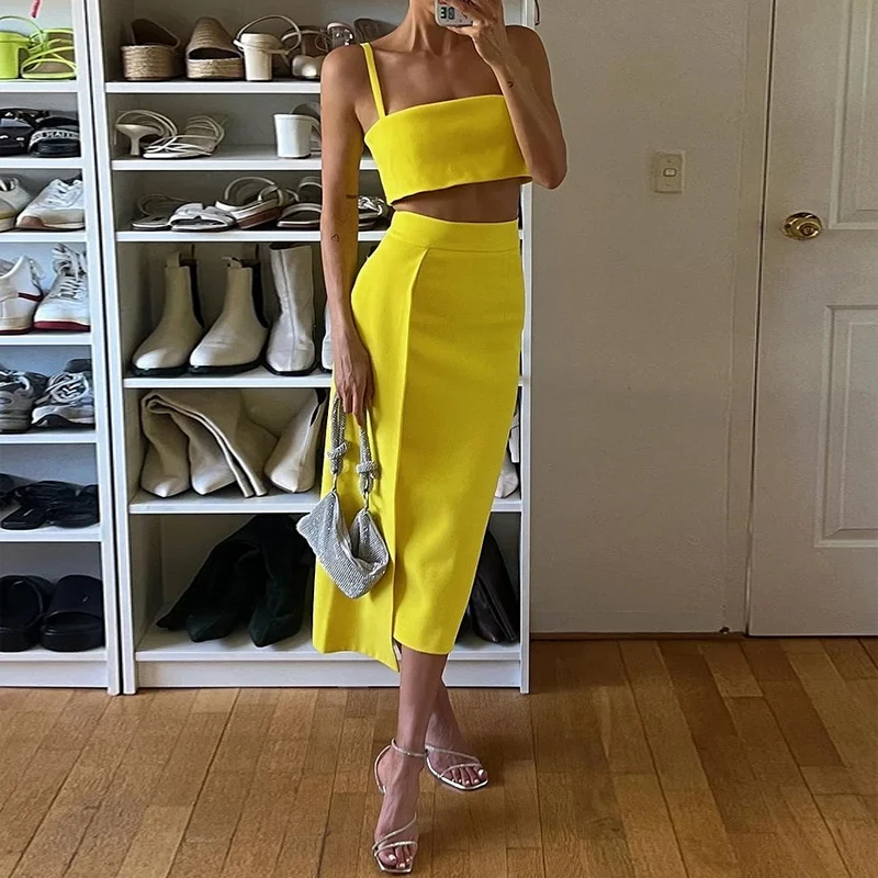 Waytobele Женский комплект из двух предметов Модный женский топ с высокой талией