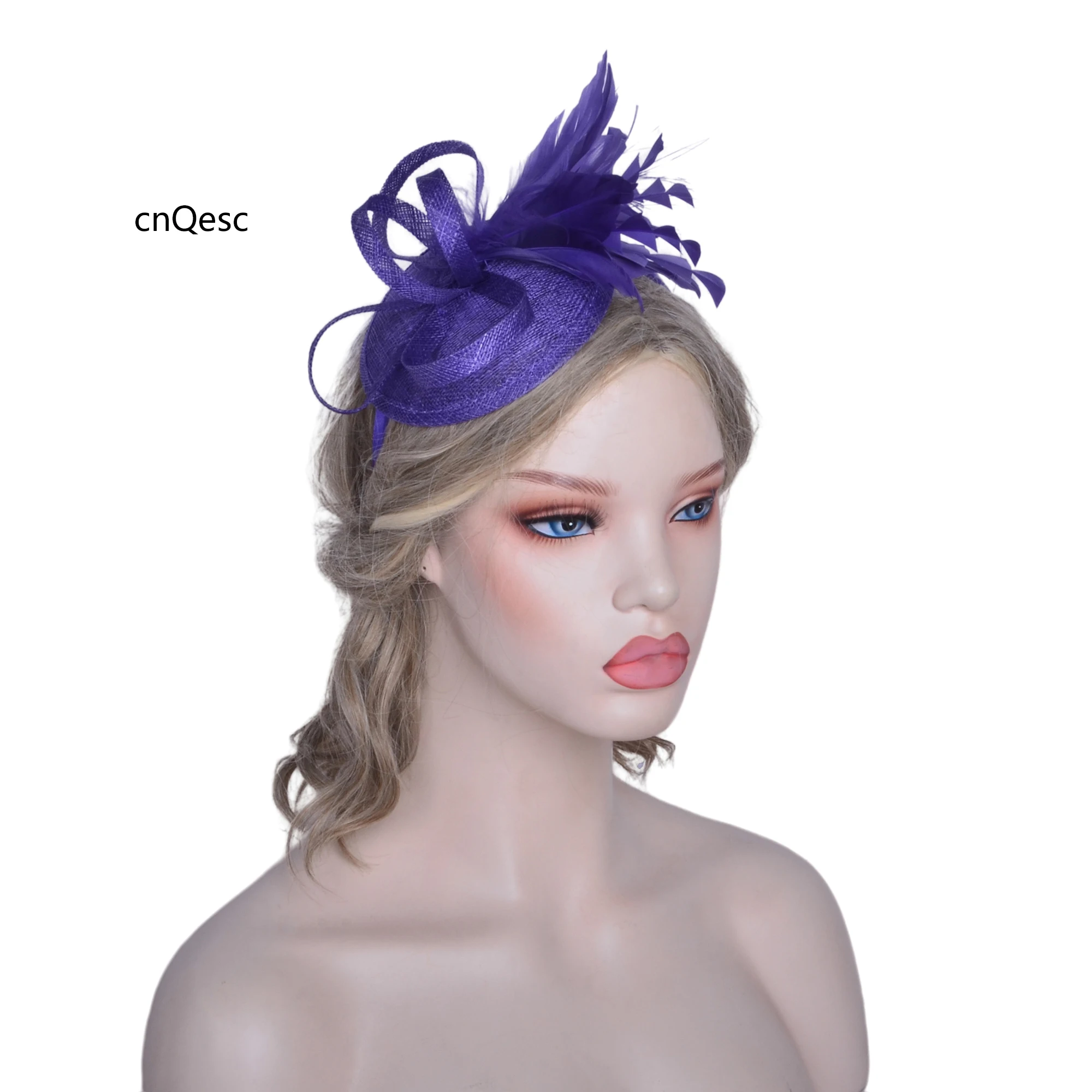 Новая шляпа sinamay с перьями Вуалетка для дерби Кентукки свадебная искусственная