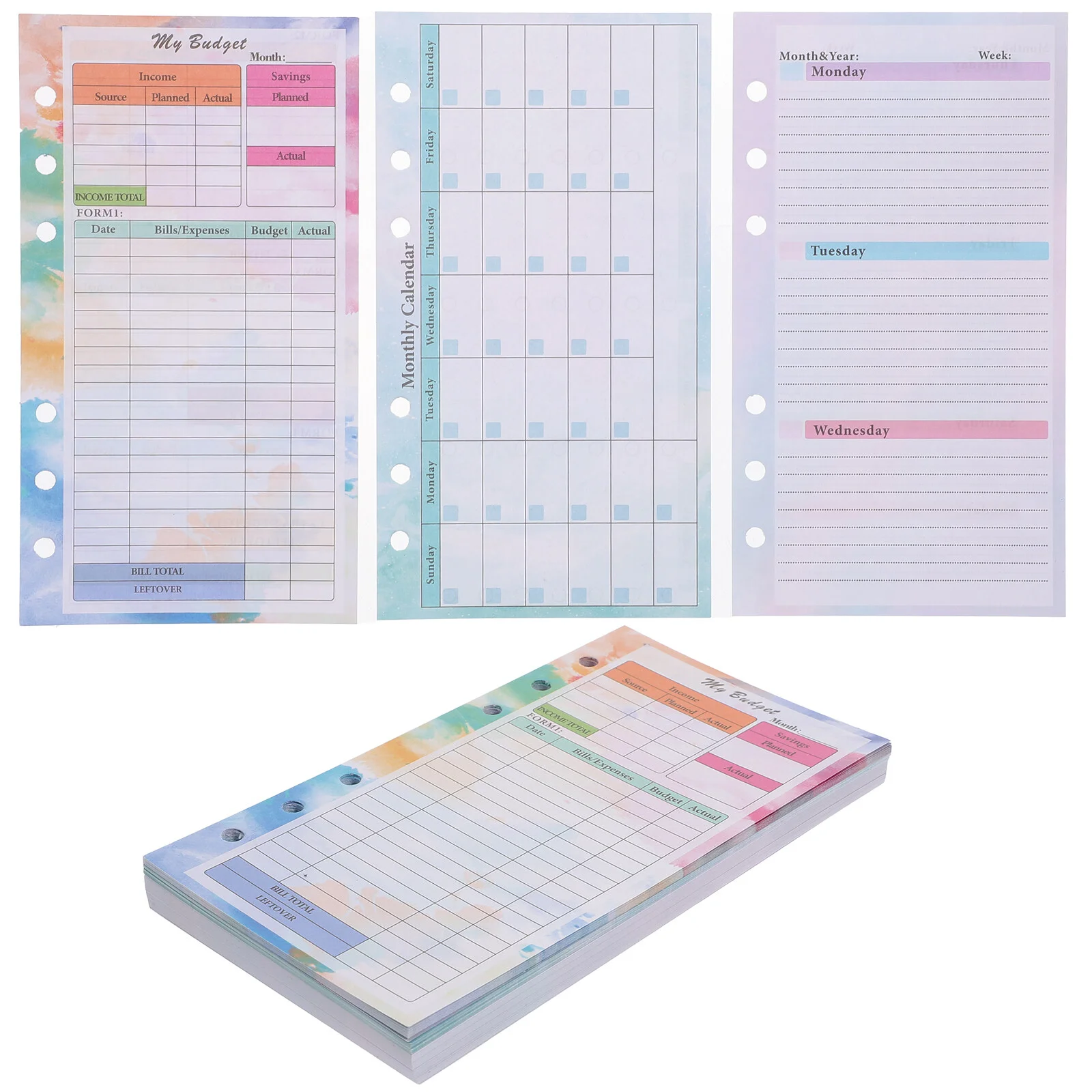 

Wallet Plan Book Budget Notebook DIY Folder Binder Cash Notepad Decorative Loose Leaf Paper Papers