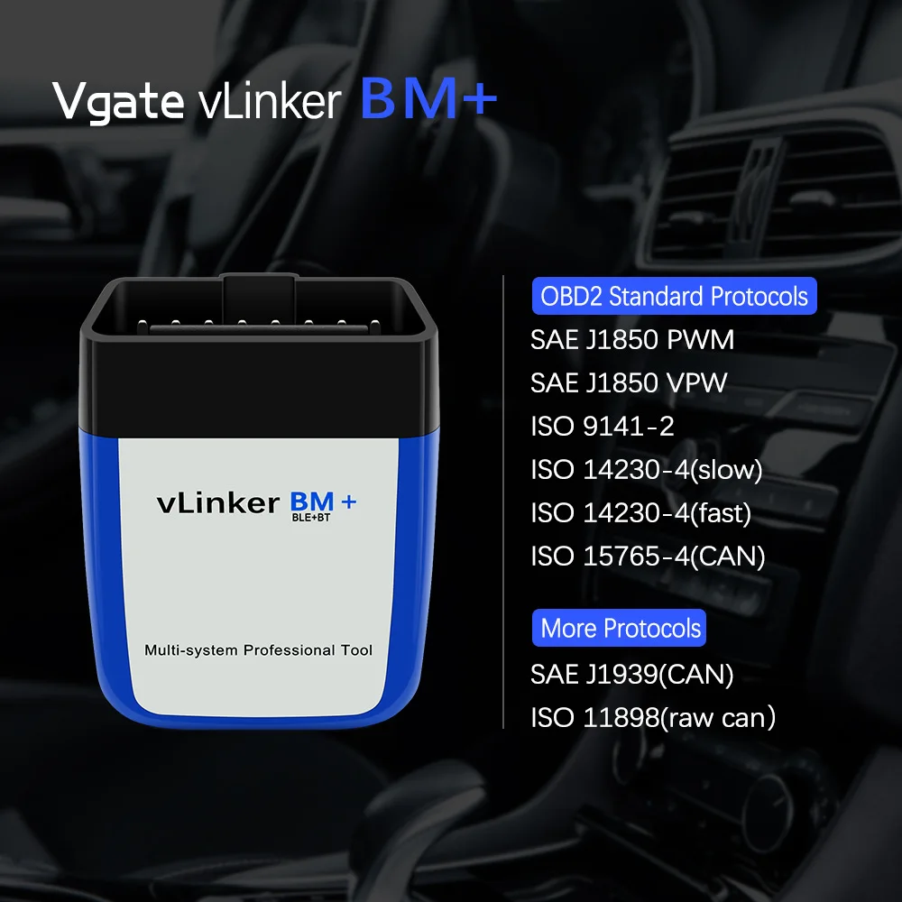 Автомобильный диагностический сканер Vgate vLinker BM + ELM327 V2.2 Bluetooth 4 0 wifi для BMW OBD 2 OBD2 ELM