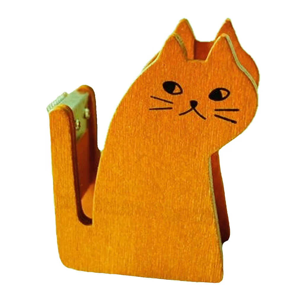 

Деревянная лента в форме кошки, фотоклейкая лента, резак, уплотнительная лента, Настольный диспенсер, офисные принадлежности