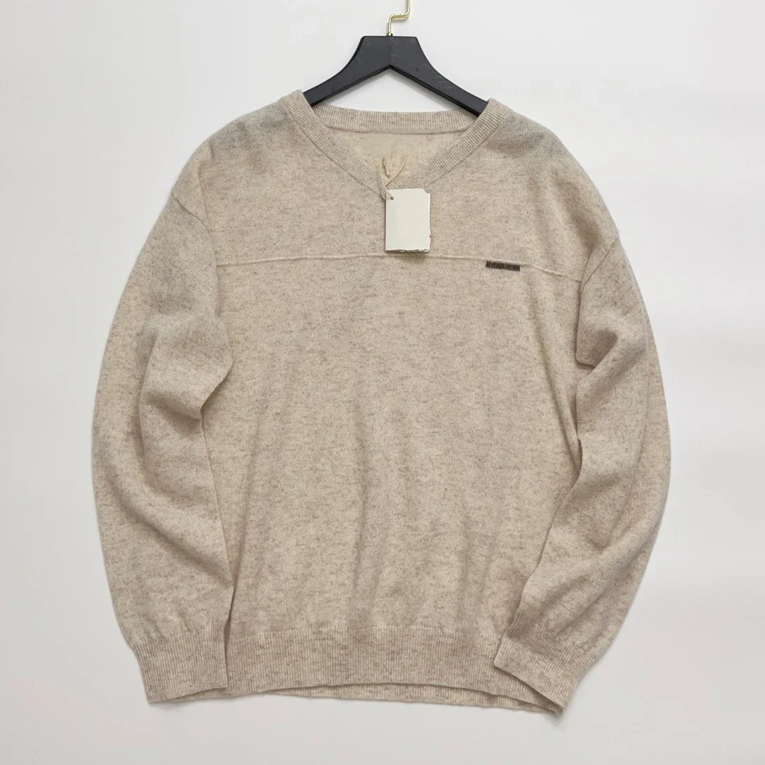 

Женский кашемировый свитер 100%, вязаный пуловер с длинным рукавом и V-образным вырезом