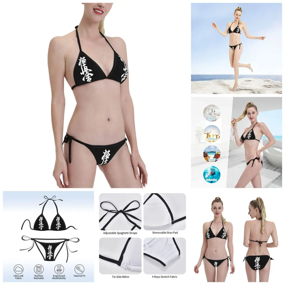 

Kyokushin-Karate-Symbol-Kyokushinkai-Dojo Training Bikinis sexy Triangle Bikini Graphic Briefs Vintage bathing suit SwimSuit