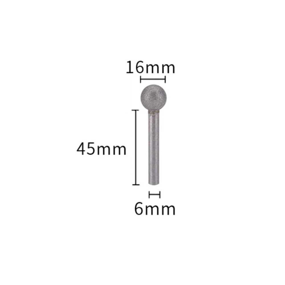 

1Pcs 6Mm Schacht Sferische Hoofd Diamant Slijpen Bit Gecoat Gemonteerd Punten Ronde Bal Burs Grof Voor Steen Boor Metalen
