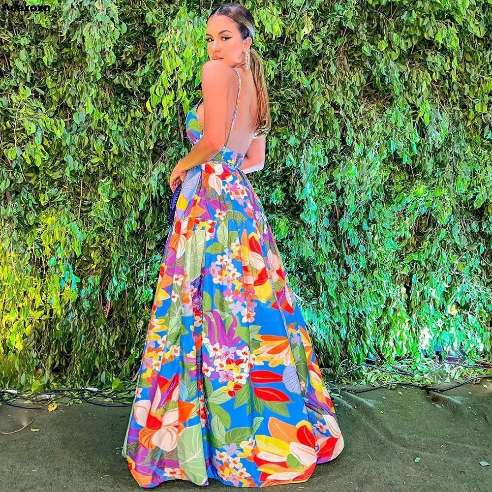 

2023 summer new women's fashion casual temperament print strapless skirt