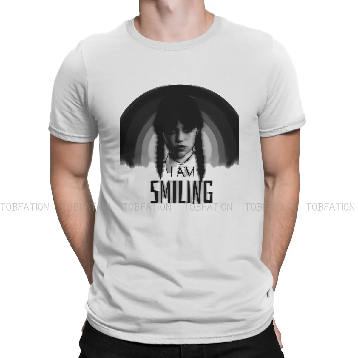 

I am smiling Classic Harajuku TShirt Wednesday Addams TV show Creative Streetwear Comfortable T Shirt Male Tee Clothes