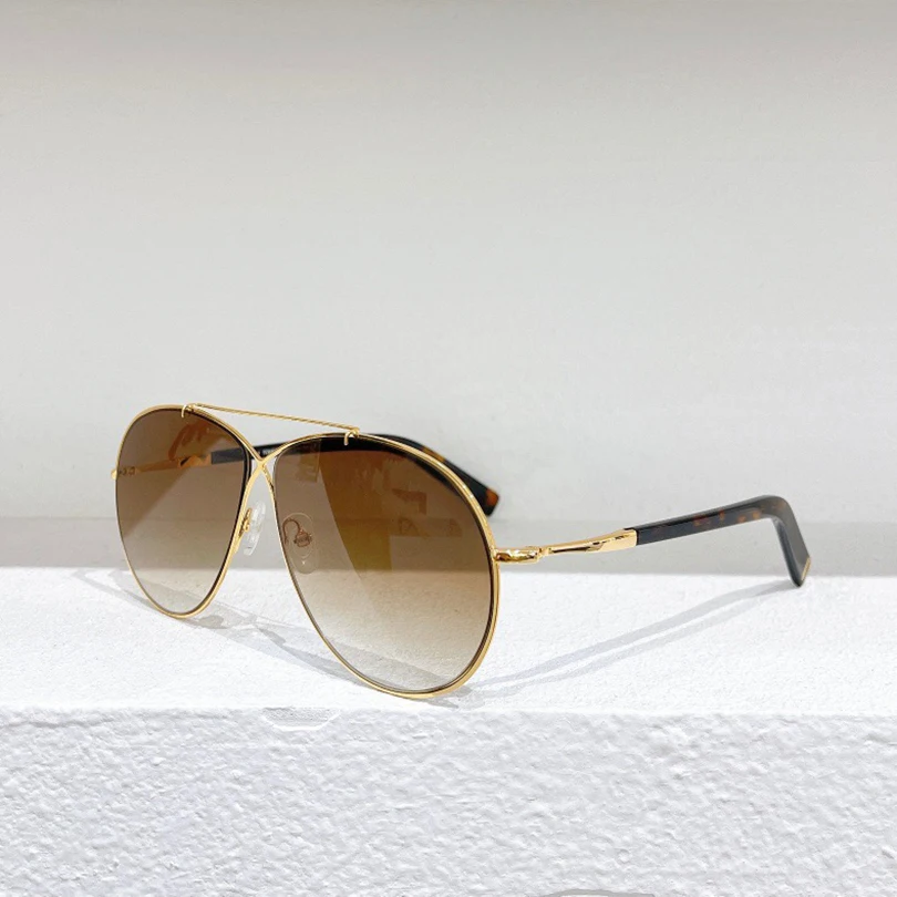 

Pilot metal frame women sunglasses retro style gradient brwon lens men sunglasses