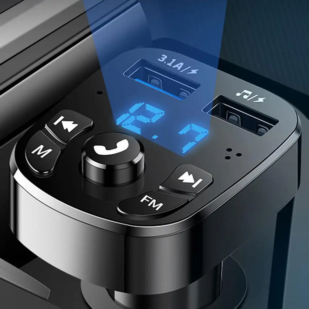 

Multifunction Noise Reduction Car MP3 Player FM Transmitter Wireless Bluetooth-compatible 5.0 Receiver Dual USB Car Fast Charger