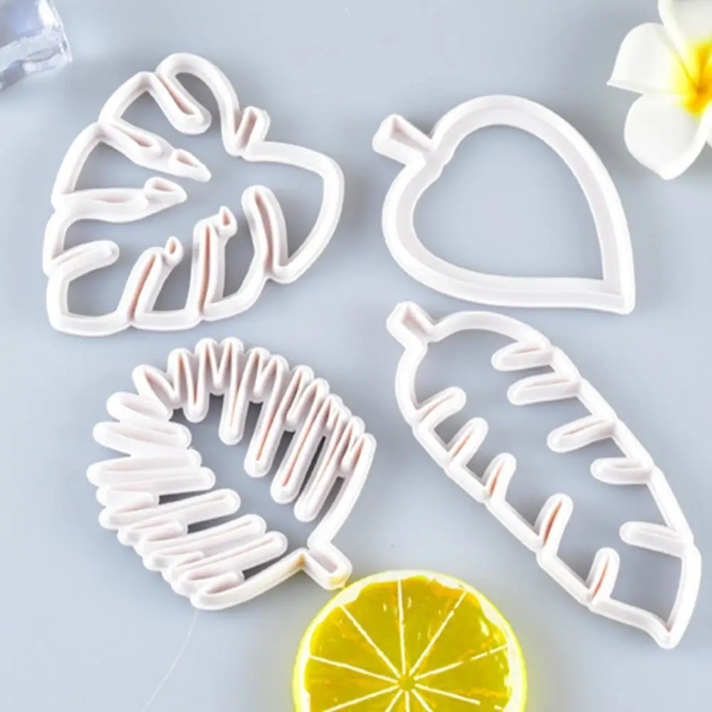 

4Pcs Chocolate Mold Delicate Cupcake Fondant Leaf Mold Plastic Cake Mold