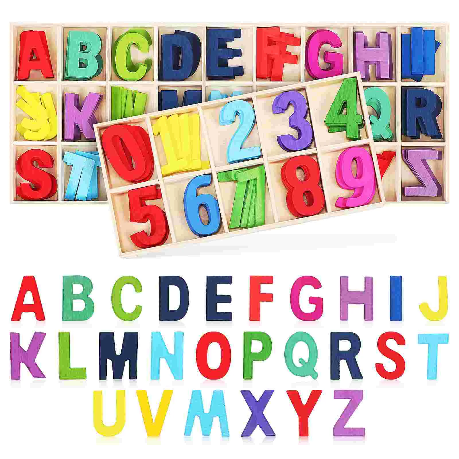 

1 Set Wooden Puzzle Colorful Wooden Alphabet Letters Numbers Craft Letters Educational Blocks
