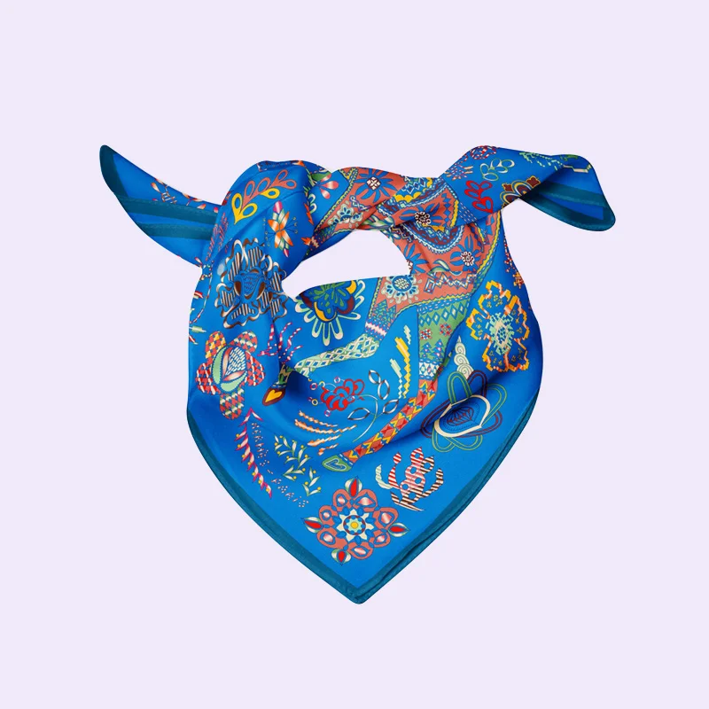 

Женский роскошный декоративный шелковый шарф 53*53 см, маленькое ожерелье с классическим рисунком лошади, яркий квадратный шарф, повязка на г...