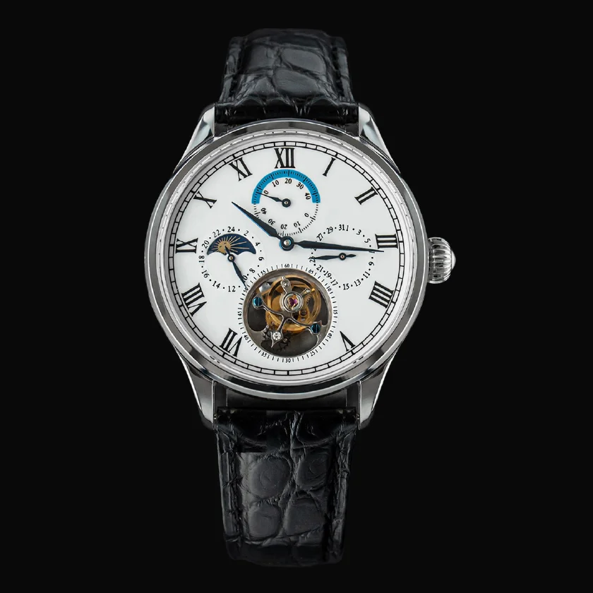 

Seagull 2021 Men Luxury Tourbillon Wristwatches Seagull ST8007 Movement Mechanical Watches Crocodile Leather Vintage Datephase