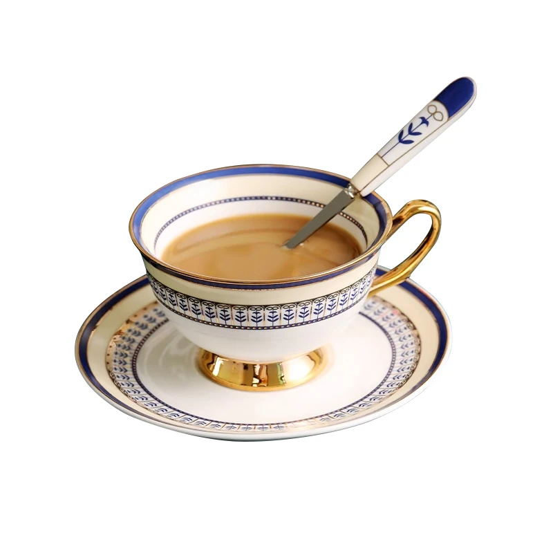 

French Style Ins Bone China Cups Coffee Cups European Tea Dets High-end British Afternoon Cups Black Tea Cups And Plates