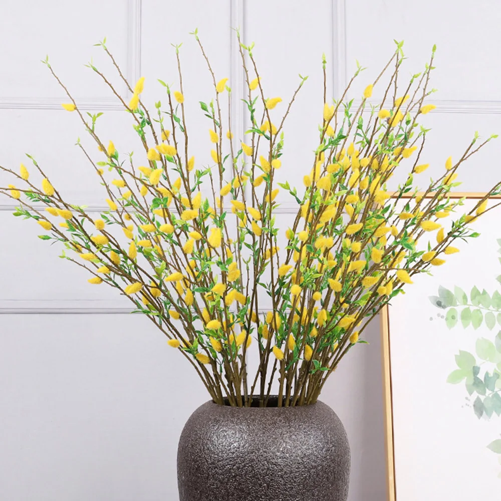 

Artificial Silver Willow Fruit Branches Green Plants Home Decoration Plant Branch Living Room Decoration Wedding Arrangement