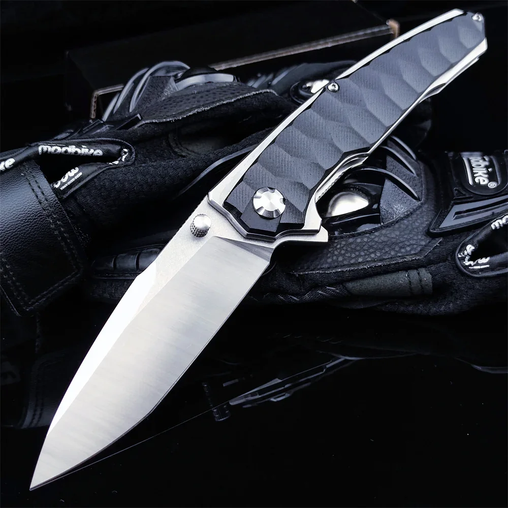 

NEW Pocket D2 Steel Blade EDC Folding Knife G10 Handle High Hardness Outdoor Tactical Survival Knives Camping Hunting Sharp Tool