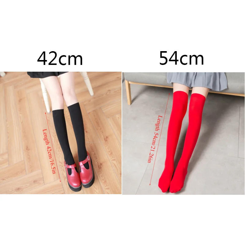 1Pair Japanese Simple Tube Socks Long Socks Thin Velvet Knee Socks Female Socks Breathable Calf Socks Solid Color Comfortable