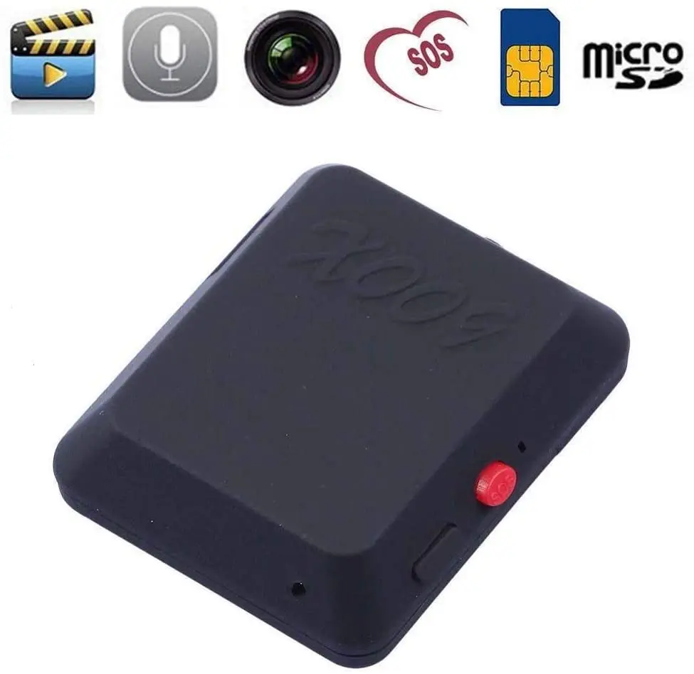 

New Mini GSM Locator with HD Camera Monitor Video Tracker Real Time Tracking and Listening GPS DOU with SOS Button Black Cam