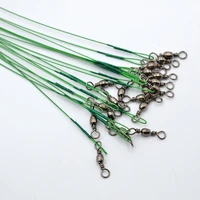 20 pcslot stainless steel wire leader 15cm21cm30cm fishing line leash with swivel snap fishing tackle lure fishing j022