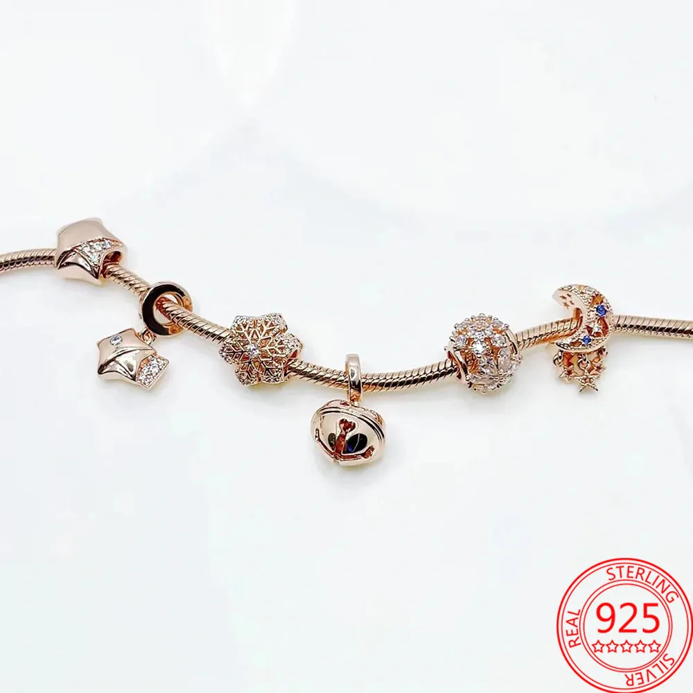 Стерлингового Серебра 925 розовое золото полноцветный кулон с животными морской