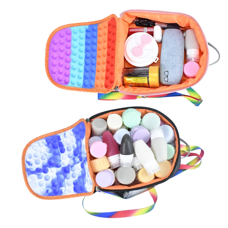Stress Reliever Push Bubble Backpack Cartoon Silicone Rainbow Fidget School Bags Kids Sensory Schoolbag enlarge