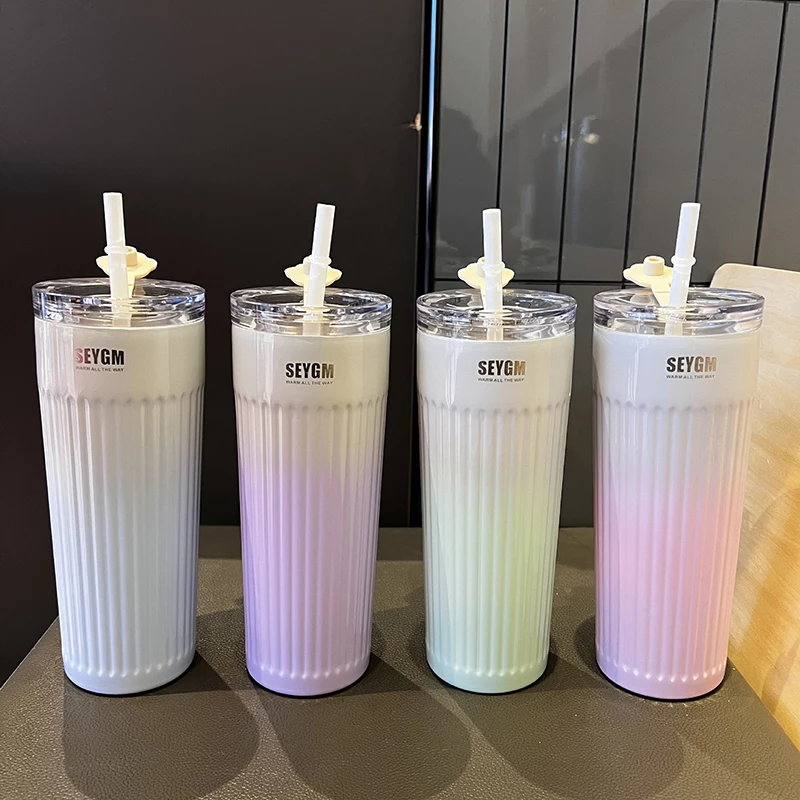 Новый модный градиентный цветной термос из нержавеющей стали 304 портативная