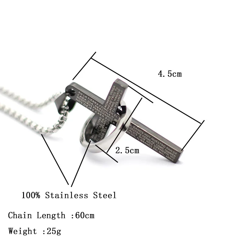 Мужское Ожерелье С Подвеской В Виде Креста И Круглым Шармом Стиле Хип-хоп Рок