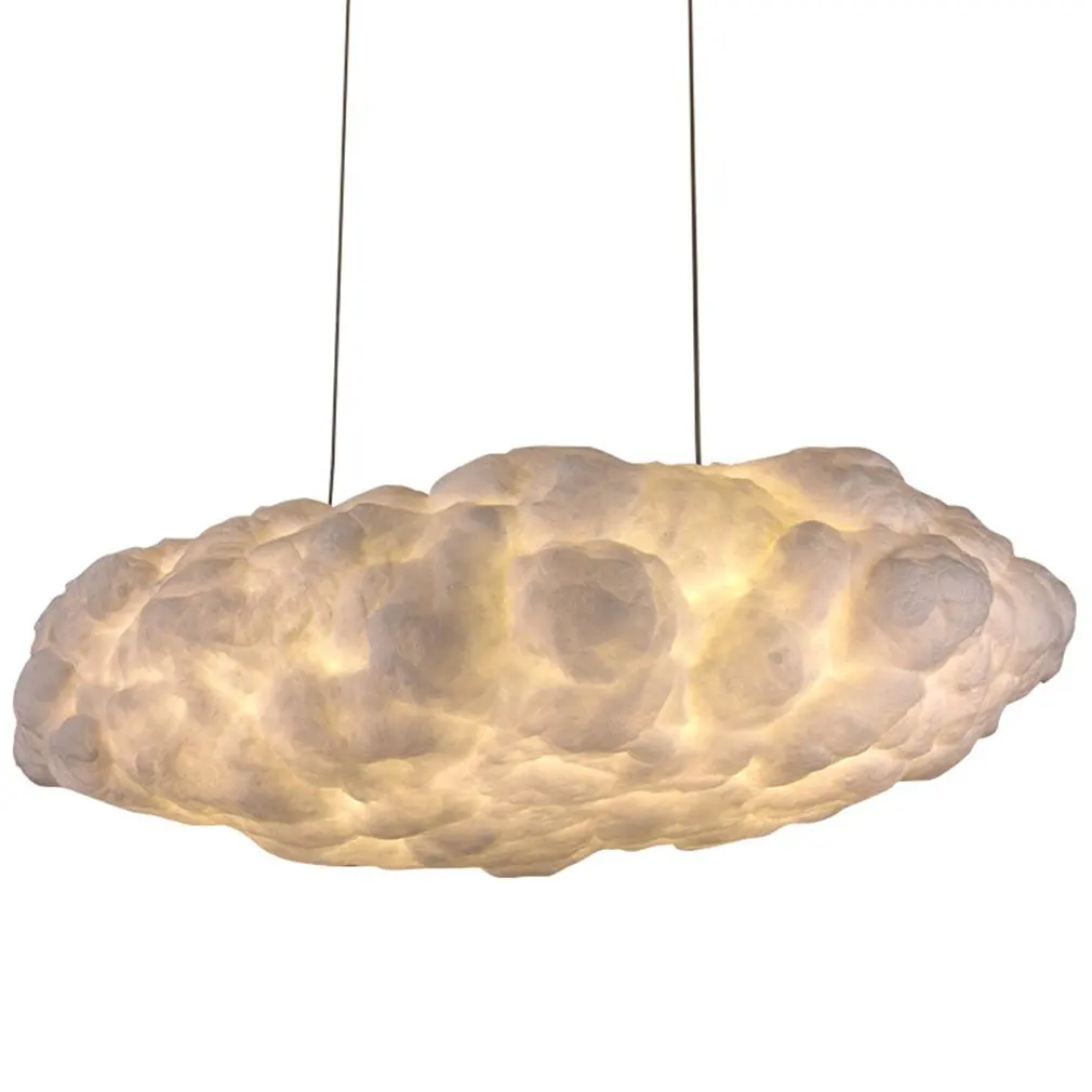 

Creative Silk Cotton Floating Clouds Chandeliers Warm Romantic Stairwell Pendant Lights For Living Room LED Clouds Light Fixture