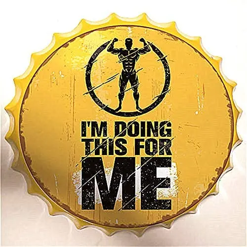 

Retro Sign Encouraging Phrase Bottle Caps Retro Metal Tin Sign Diameter I'm Doing This for Me - Home Decor Bar Plaque Lounge .