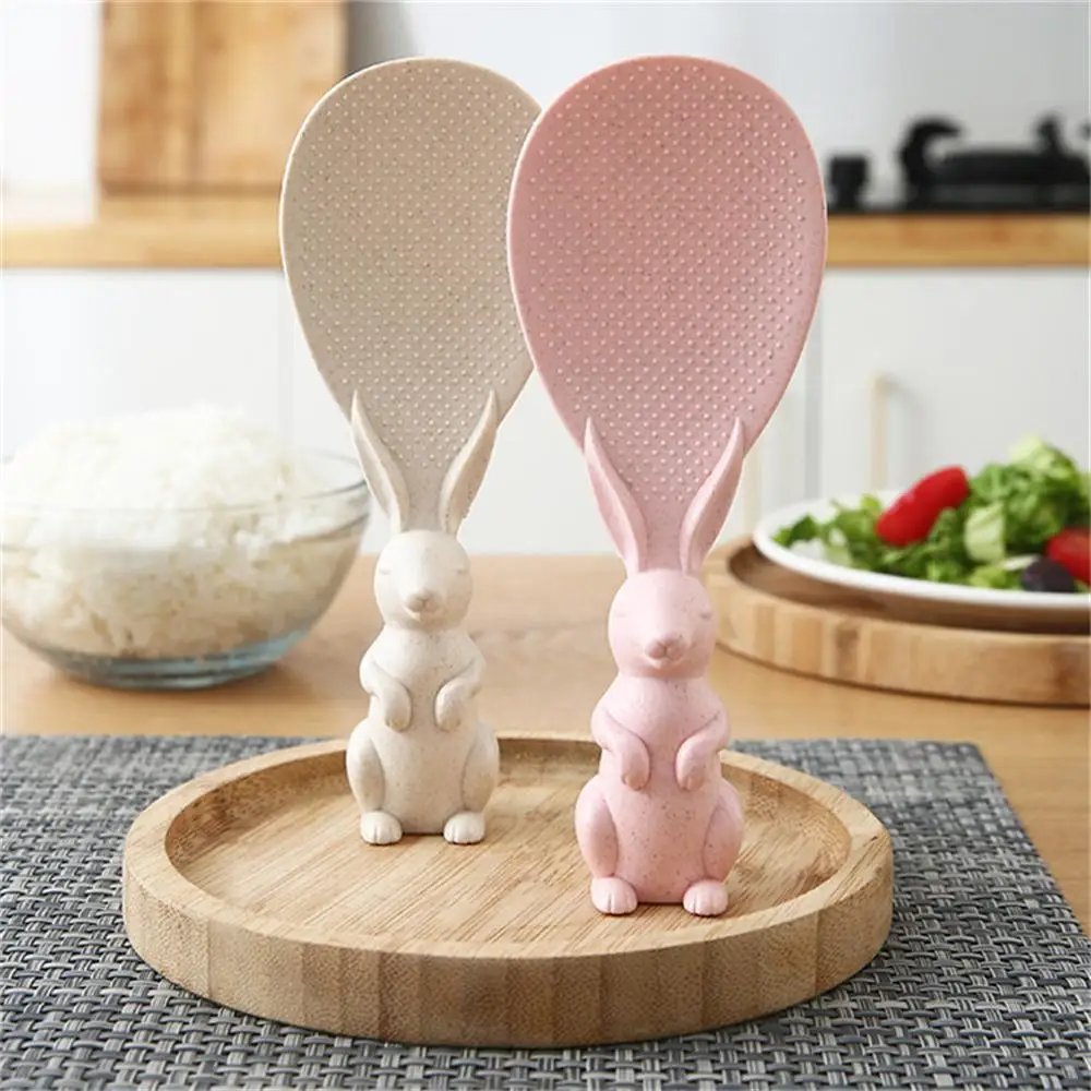 

Easy To Clean Rice Cooking Scoop Wheat Straw Household Household Rice Spoons Cute Bunny Rice Cooking Scoop For Kitchen Set