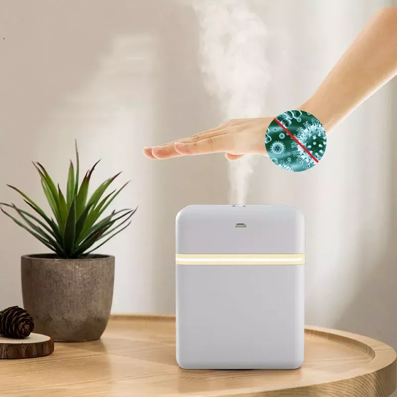 600ML Induction Air Humidifier Cold Mist Maker Aroma Diffuser Warm Light Atmosphere Lamp Household Living Room Office