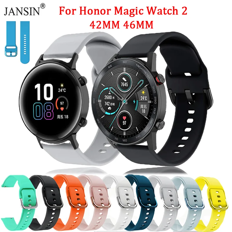 

Ремешок силиконовый для Honor magic Watch 2 42 мм 46 мм, спортивный браслет для Huawei Honor Magic Watch 2, браслет для смарт-часов