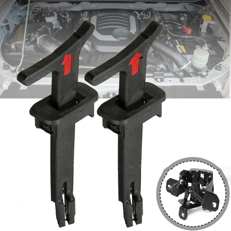 

2Pc/Set Black Bonnet Hood Release Rod Lock Latch Handle Pull Catch Clip 1J0823593C 1J5 823 593 C For VW Bora MK4 Golf 1998-2006