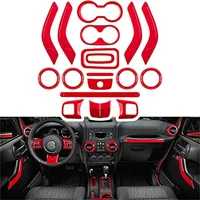 MX 18 Pcs set Interior Decoration Trim Kit Door Handle For Jeep Wrangler JK 2011-2018 4 Door Car Interior Cup Holder Gear Cover