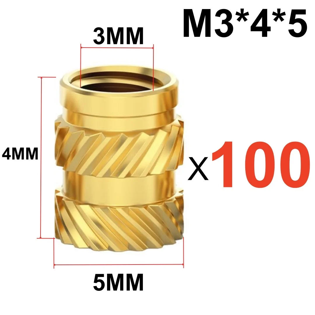

Латунные вставные гайки M3 M4 M5 для 3D-принтеров 50-100 шт