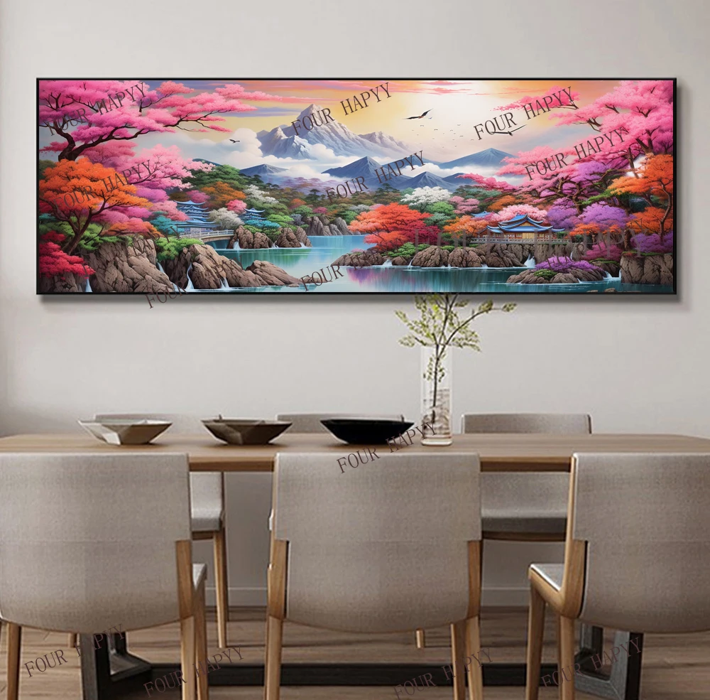 Алмазная живопись 5D сделай сам большая вышивка крестом Красивые горы реки облако